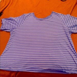 Lane Bryant Purple Boxy Short Sleeve T-Shirt